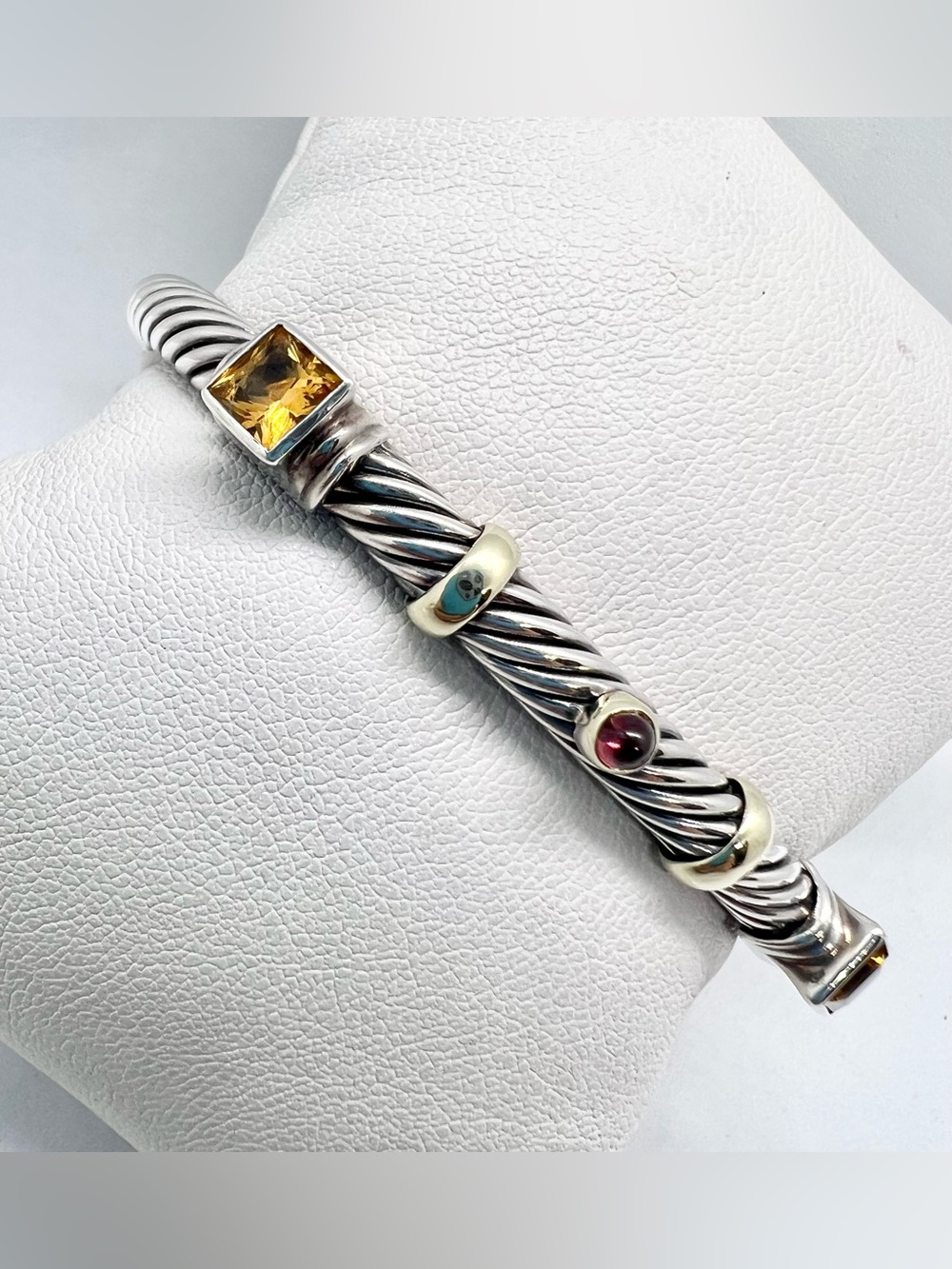 David Yurman Renaissance Station Bracelet with Citrine, Tourmaline and Gold - Picture 9 of 12